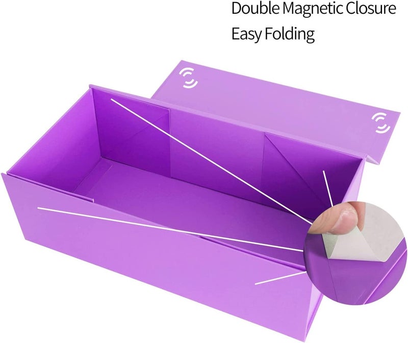 ROSTELACK Purple Gift Box 10" x 6" x 3" with Magnetic Closure Lid Gifts Boxe for Presents,Bridesmaid Gift Boxes,Cute Box,Birthday Gift Boxs,Luxury for Gifts Packaging, Magnetic Gift Box for Wrapping Gifts (Purple) - Image 3